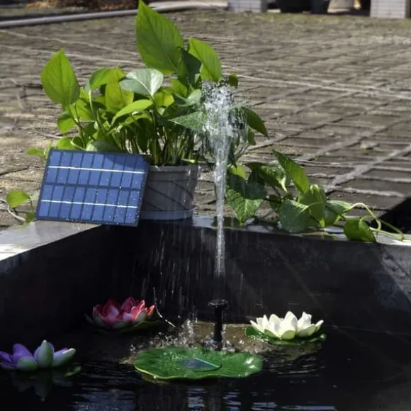 Solar Fountain Water Fountain 2.5W - Vattenfontän solcellsdriven med 6 Munstycken-Sol Fontänpump