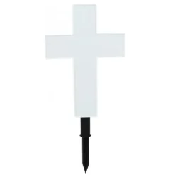 Solar LED Cross Lights for Graveside Memorial - Garden Grave Marker Decor