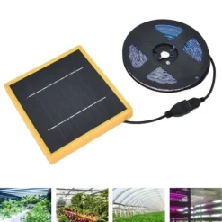 Solar Plant Grow Light Strip Solar Power Full Spectrum 5W LED högt ljusflöde Solar LED Grow Light Strips för anläggning 3 meter / 3,3yd