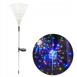 SOLAR Trädgårdslampa FÄRGGLADA Fyrverkerier upp till 200 LED JULFEST