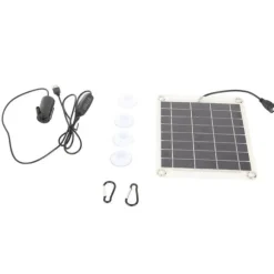 Solar vattenpumpsats med 10W dubbelsidig monokristallin silikon solpanel - 5V 3W lågbruspump