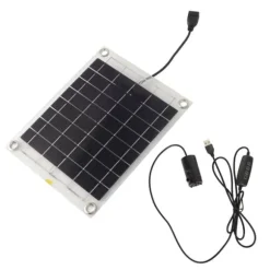 Solar vattenpumpsats med 10W dubbelsidig monokristallin silikon solpanel - 5V 3W lågbruspump