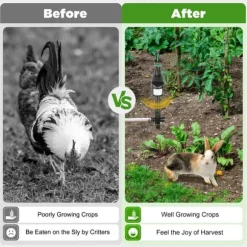 Solcellsdriven djurskrämma - Rörelseaktiverad sprinkler - Sprutvinkel 0–270° - IPX4 Stänkskydd - ABS-material - Vikt 0,8 kg - För trädgård