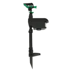 Solcellsdriven djurskrämma, rörelseaktiverad vattenspridare, justerbar för trädgård, fruktodling och anlagda ytor, svart