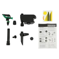 Solcellsdriven djurskrämma, rörelseaktiverad vattenspridare, justerbar för trädgård, fruktodling och anlagda ytor, svart