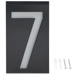 Solcellsdriven LED-adressnummerskyltlampa för utomhushus Hotellbutiksdörr (nummer 7)