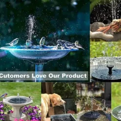 Solcellsfontän – Solcellsdriven Fontän för Fågelbad 16cm