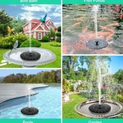 Solcellsfontän – Solcellsdriven Fontän för Fågelbad 16cm