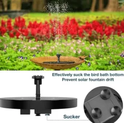 Solcellsfontän – Solcellsdriven Fontän för Fågelbad 16cm