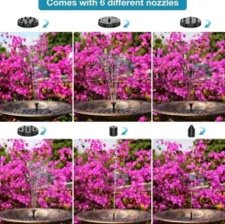 Solcellsfontän – Solcellsdriven Fontän för Fågelbad 16cm