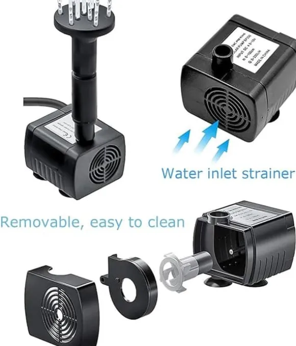 Solcellsfontän för Trädgård – Fågelbadfontän med 3-lagers Vattenfall, 4 Munstycken & DIY Vattenfunktion