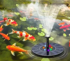 Solcellsfontän Vattenfontän med batteri 16 cm