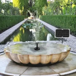 Solcellspump - YUENFONG - 5W - Flöde 280 L/h - Panel 16 cm - 4 spraylägen