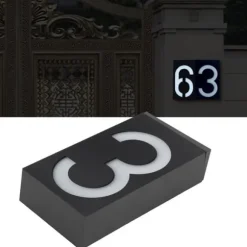 Soldriven LED-nummerskylt för utomhushus, hotell, butik - Lys upp din adress