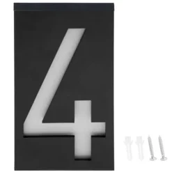 Soldriven LED-nummerskylt för utomhushus, hotell, butiksdörr - adresslampa (nummer 4)