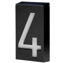 Soldriven LED-nummerskylt för utomhushus, hotell, butiksdörr - adresslampa (nummer 4)