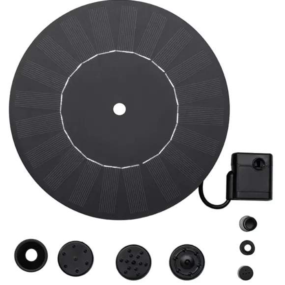 Soldriven Vattenfontän med Utbytbara Munstycken - 18 cm