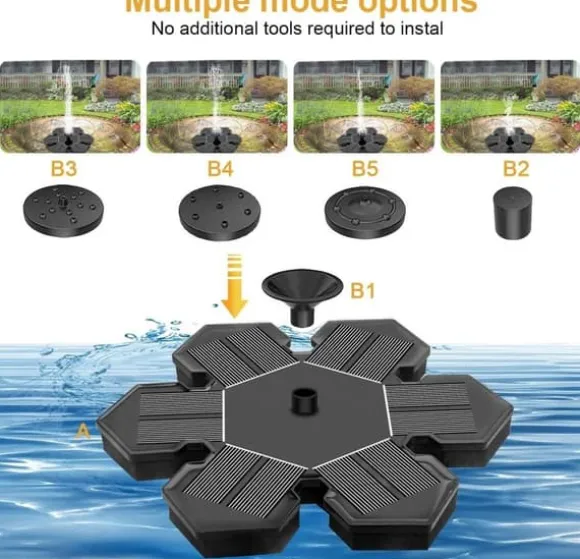 Solfontän Solcellsdriven Fontän vattenfontän / Vattenpump / Pump