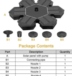 Solfontän Solcellsdriven Fontän vattenfontän / Vattenpump / Pump
