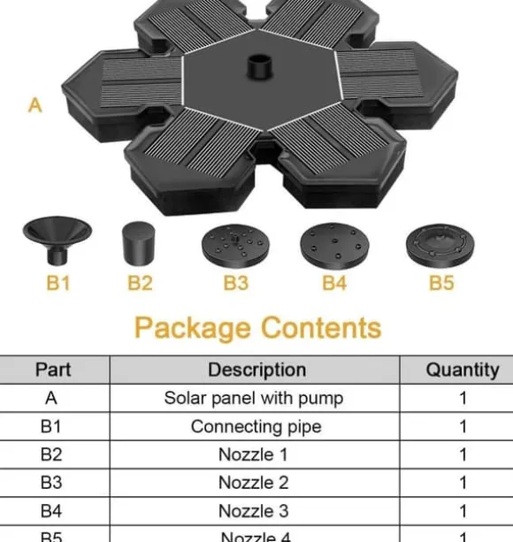 Solfontän Solcellsdriven Fontän vattenfontän / Vattenpump / Pump