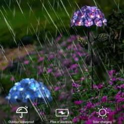 Solsimulerade hortensialampor Uteplats Gräsmatta Dekorativa lampor Trädgårdslampor