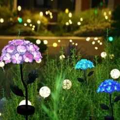 Solsimulerade hortensialampor Uteplats Gräsmatta Dekorativa lampor Trädgårdslampor
