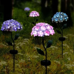Solsimulerade hortensialampor Uteplats Gräsmatta Dekorativa lampor Trädgårdslampor