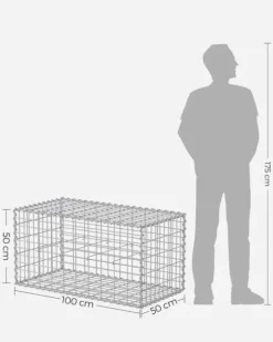 SONGMICS trådkorg 100 x 30 x 30 cm, 2-pack, silver