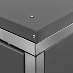 Sopkärlsskjul i rostfritt stål - Robust och stilrent | Storlek: 276,5x77,5x112,5 cm