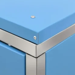 Sopkärlsskjul i rostfritt stål för tre sopkärl | Storlek: 207x77,5x112,5 cm