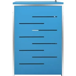 Sopkärlsskjul i rostfritt stål för tre sopkärl | Storlek: 207x77,5x112,5 cm