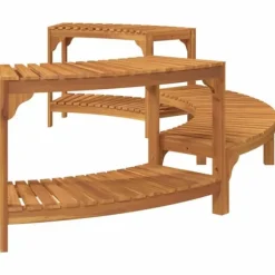 Spabad Område Halvrund i Solid Akaciaträ | Mått: 272x120.5x55.5 cm | Färg: Naturträ