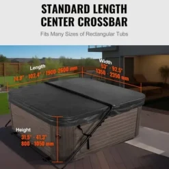 Spabadöverdragshiss, Justerbar, 80x160x125 cm, Svart, Aluminium