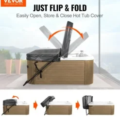 Spabadöverdragshiss, Justerbar, 80x160x125 cm, Svart, Aluminium