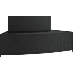 Spabänk med dynor 2 st - Väderbeständig konstrotting | Färg: Svart | Storlek: Standard