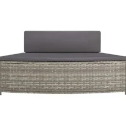 Spabänk med dynor 2 st grå konstrotting