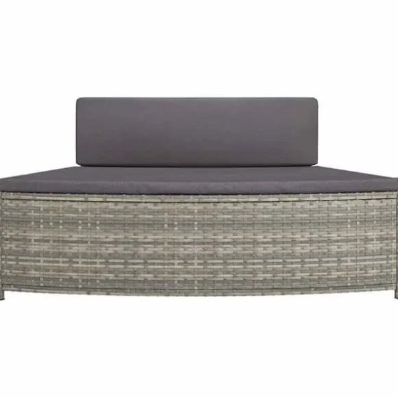 Spabänk med dynor 2 st i grå konstrotting | Färg: Grå | Storlek: Standard