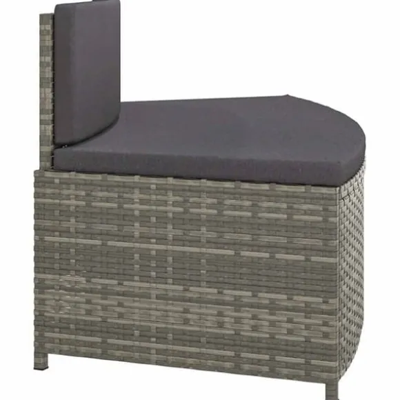 Spabänk med dynor 2 st i grå konstrotting | Färg: Grå | Storlek: Standard