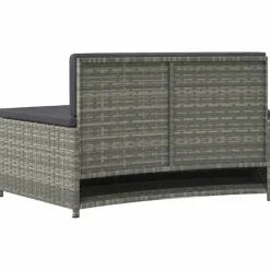 Spabänk med dynor 2 st i grå konstrotting | Färg: Grå | Storlek: Standard