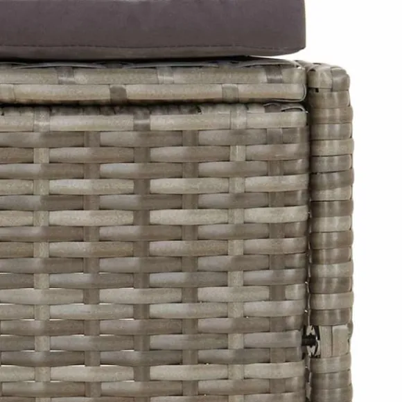 Spabänk med dynor 2 st i grå konstrotting | Färg: Grå | Storlek: Standard