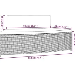Spabänk med dynor 2 st i grå konstrotting | Färg: Grå | Storlek: Standard