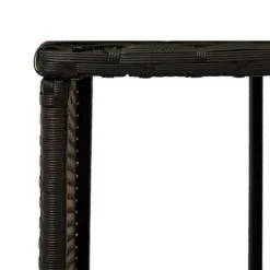 Spa-kant i svart konstrotting och akaciaträ - Multifunktionell och hållbar design | Färg: Svart | Storlek: Standard