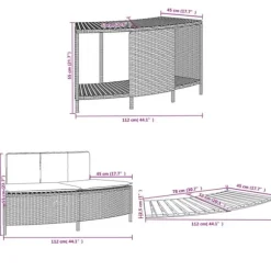 Spa-kant i svart konstrotting och akaciaträ - Multifunktionell och hållbar design | Färg: Svart | Storlek: Standard