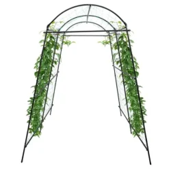 Spaljé för klätterväxter - Trädgårdstunnel med nät - 1,15×1,83×2,3 m - Justerbar bredd 1,1–1,8 m - Rör Ø19,2 mm - Q195-stål + PP - Svart