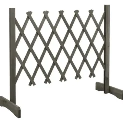 Spaljéstaket i massivt granträ - Hållbart och förlängningsbart | Storlek: 120x60 cm | Färg: Grå