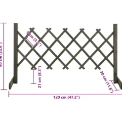 Spaljéstaket i massivt granträ - Hållbart och förlängningsbart | Storlek: 120x60 cm | Färg: Grå