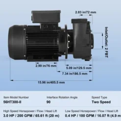 Spa-pump, dubbelfart 56-ram, 2