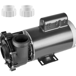 Spa-pump 1600W, dubbel hastighet 39 m³/h, 400W 19 m³/h, 2 In/5,6 cm kontakter, överhettningsskydd, läckageskydd, 90° rotation