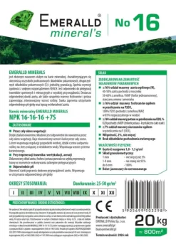 Spring Mineral Complex Fertilizer Emerald Minerals Nr 16 NPK 20 kg