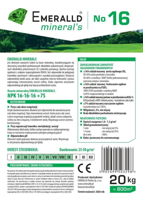 Spring Mineral Complex Fertilizer Emerald Minerals Nr 16 NPK 20 kg
